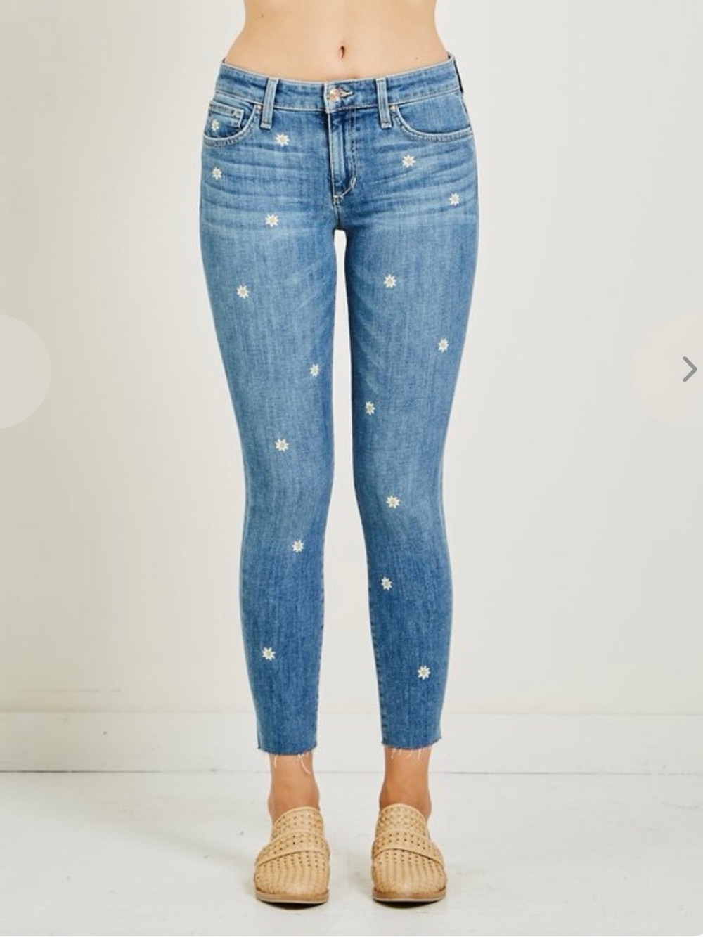 🌼 Joe’s Jeans Daisy-Embroidered Blue Women’s Cropped Jeans